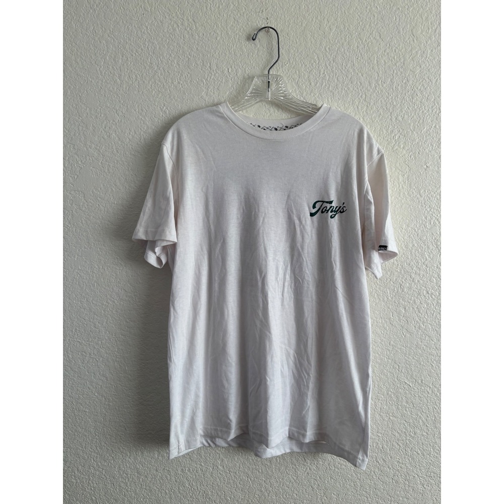Tony Hawk T Shirt Medium White Tony's Poolside Pies Pizza Graphic Skate Tee